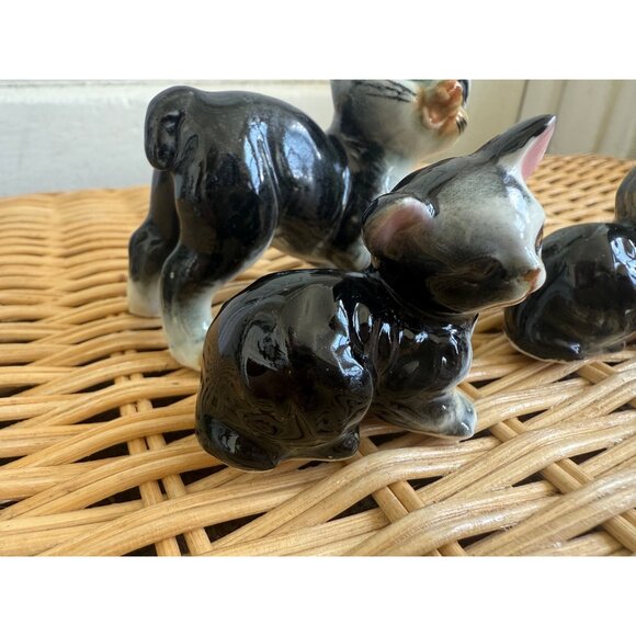 Vintage 50's Ceramic Mother Cat Kitty With Kittens on Chain Kitschy - Picture 7 of 10